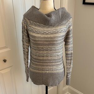 WHBM Gray Striped Women's Sweater